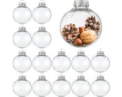 THE TWIDDLERS 15 Transparante Kerstballen om te Vullen en te Versieren (6cm) - Gepersonaliseerde Kerstboomversiering - DIY Decoratie voor Kerstmis, Bruiloften, Feesten