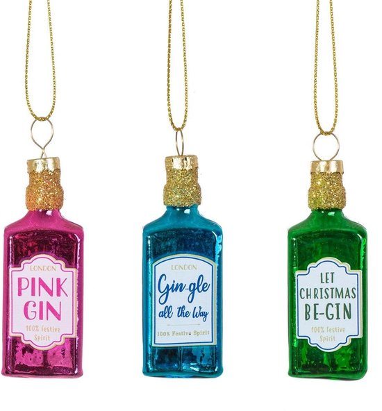Gin & Tonic Flesjes kersthanger - Sass & Belle