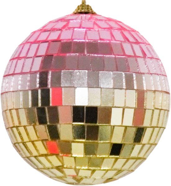 Housevitamin - Kerstversiering - Kersthanger - Discobal - Foam - Roze/Goud - 30x30x30cm