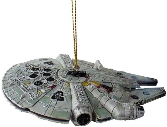 Kurt S. Adler kunststof kerstbal - star wars millennium falcon 10cm grijs 1 stuks