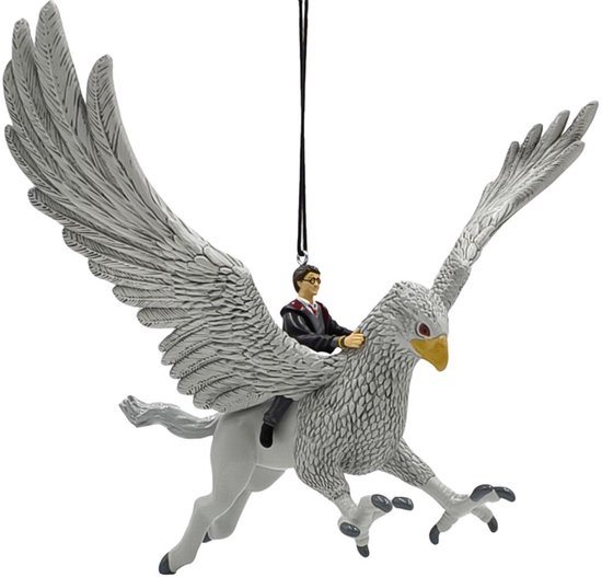 Kurt S. Adler kunststof kerstbal - harry potter op scheurbek 14cm grijs 1 stuks