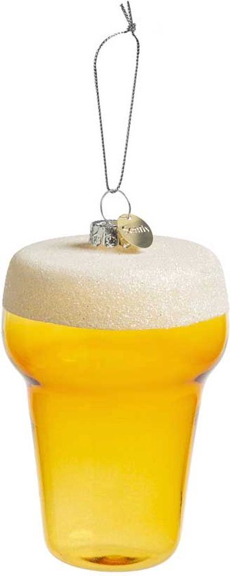 Santly biertje kerstornament - Bier kerstballen - Kerstversiering - Kerstboom versiering - Bierglas kersthanger - 9 cm - Glas