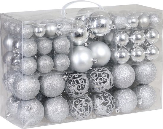 Casaria Kerstballen 100 Stuks - Mat Glanzend - Ø 3 6 cm Zilver