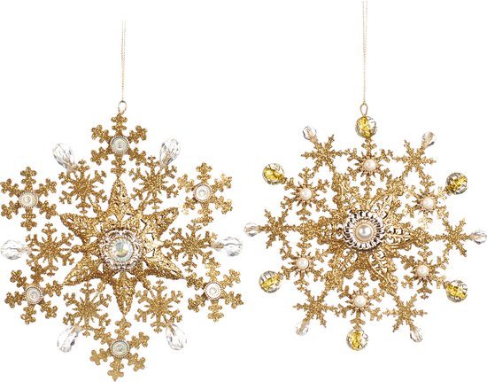 Goodwill Kerstbal-Sneeuwvlok Goud Per 2 Stuks