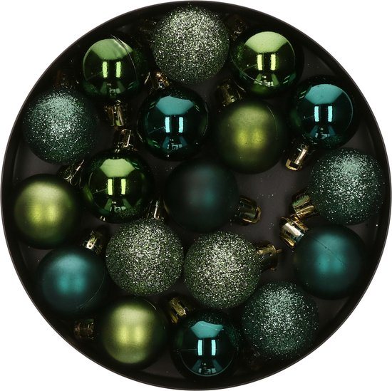 Feeric Christmas Kerstballen - 18x - groen - glans en mat - D3 cm - kunststof - onbreekbare kerstversiering
