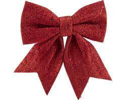 Cosy & Trendy Kersthanger - strik - rood - 30 x 35 cm - Kerstversiering