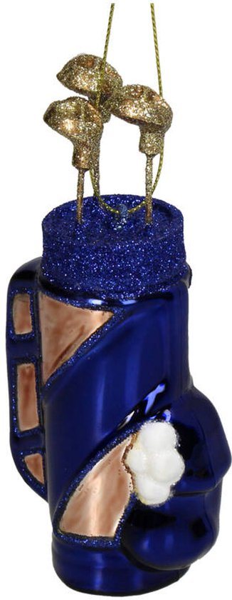 HD Collection glazen kerst ornament kersthanger golftas 13 cm uit de collectie The Christmas Vintage Shop