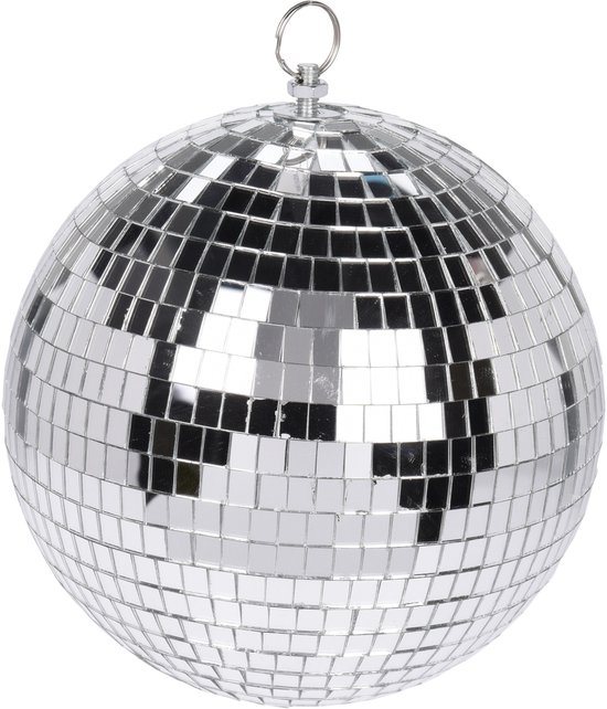 Disco kerstbal - zilver - D18 cm - glas/foam - discobal/discobol - kerstversiering