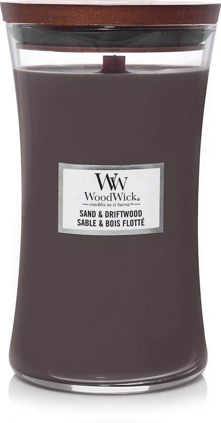 WoodWick Hourglass Large Geurkaars - Sand & Driftwood - 130 branduren