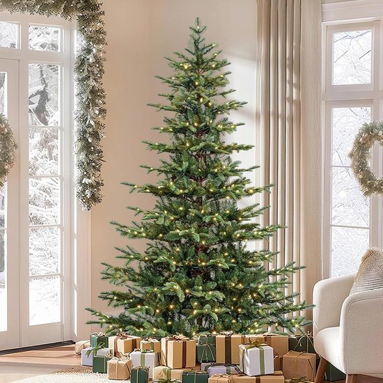 Kunstkerstboom 225cm – Auto‑Tree met 1286 takpunten – 550 LED’s – realistische look – plug‑&‑play – stabiele standaard