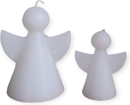 Home Society - Set/2 - Engelkaarsjes - Maat L&S - Wit - 11,5 en 8,5 cm - Kerst