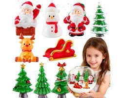 Miniatuur Sneeuwpop Decoratieset voor Kerstdorp en DIY Tafeldecoratie