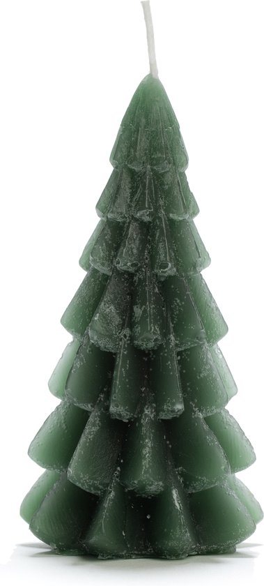 Rustik Lys Kerstboom Kaars - Forest Green - 6.3 x12 cm - 13 branduren