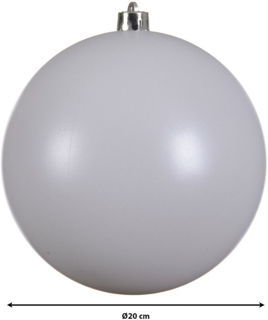 Decoris Kerstbal - wit - groot - 20 cm - kunststof - mat - kerstversiering
