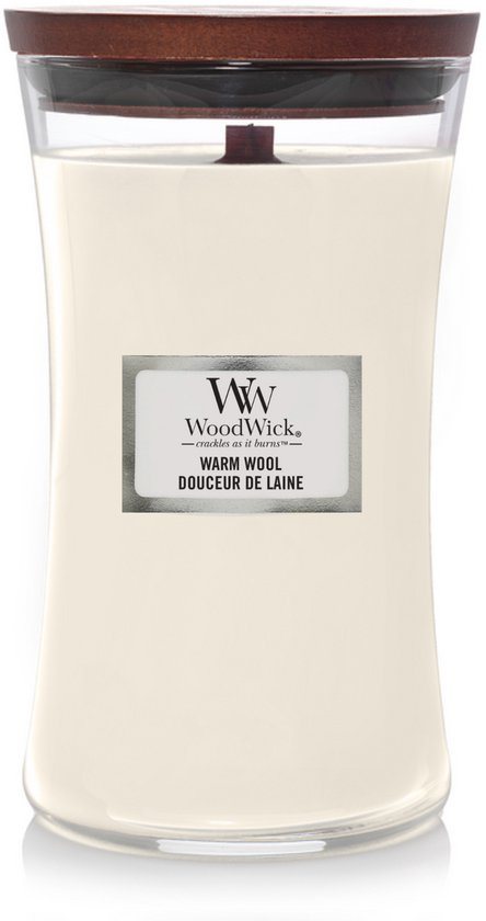WoodWick Hourglass Large Geurkaars - Warm Wool - 130 branduren