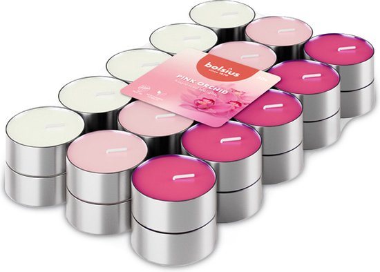 Bolsius - 240 Geur Theelichten - Pink Orchid - Waxinelichtjes - 3,5 branduren