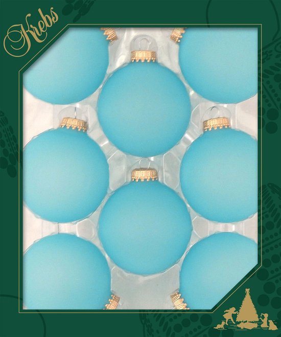 Krebs kerstballen - 8x st - spa frost blauw - 7 cm - glas - kerstversiering