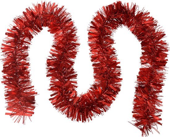 Clayre & Eef Kerstslinger Guirlande 200 cm Rood Kunststof