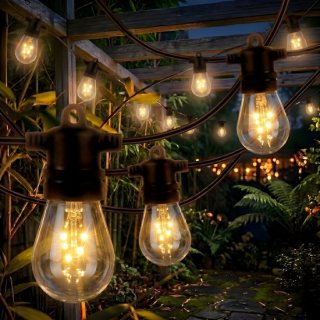 SHINE Solar Lichtsnoer Buiten - 15 Meter - 15 LED Lampen - Hybride (Zonne-energie & Stekker) - IP65 Waterdicht - Inclusief Afstandsbediening & Timer - Vintage Plug-In
