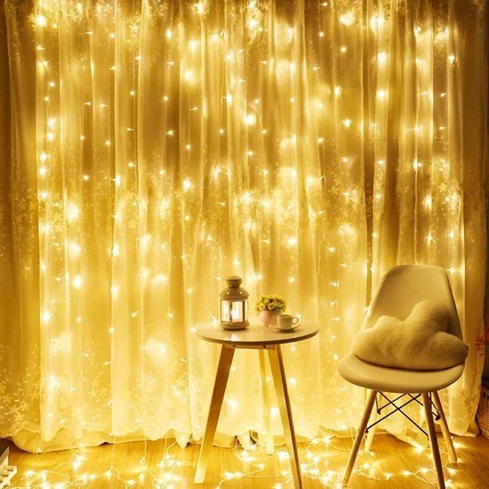 J-Pro Curtain Light 3x3m Lichtsnoer op Netstroom - Tuinverlichting LED - Lichtslinger - LED Lichtgordijn 3x3m