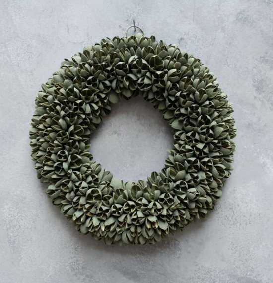 Krans Bakuli Laurel Groen | 40 cm - Laurel Green - Woonaccessoire - Woonaccessoires - Luxe - Sfeer - Christmas - Decoratief - Deco - Interieur - Landelijk - Industrieel - Chique - Groen kleurig - Kerstkrans - Sfeervol - Kerstmis Decoratie