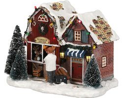 LuVille Kerstdorp Miniatuur Rendieren Dokter - L18 x B12 x H14 cm