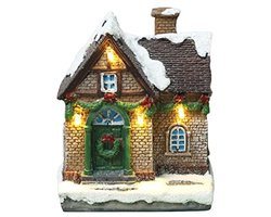 Miniatuur Kerstdorp Huis met Verlichting - 3D Winterdecoratie voor Kerst