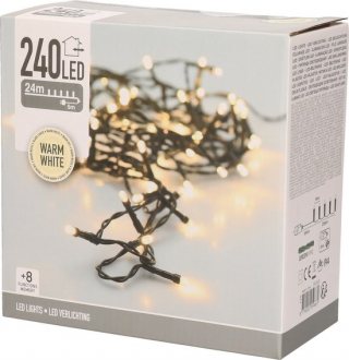 Kerstverlichting 240 led- 18m - warm wit - Timer - Lichtfuncties - Geheugen - Buiten-Binnen - Kerstboomverlichting