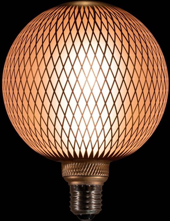 Annas collection - Led Bulb Grid Pattern Matt Gold 125X170Mm 4W-22...
