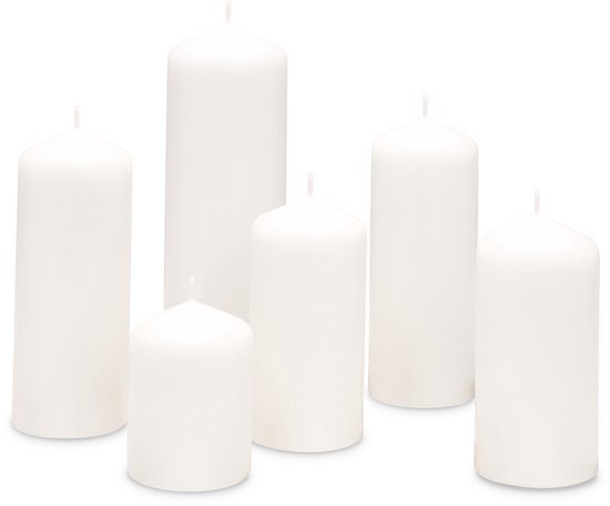 Bolsius - Gladde Stompkaarsen set - Wit - 6 Stuks