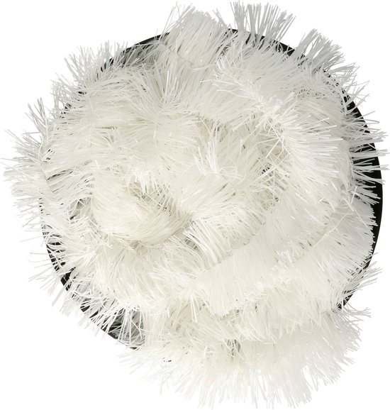 Inge Christmas Goods Kerstslinger - wit - folie - 270 cm - lametta - kerstboomslinger