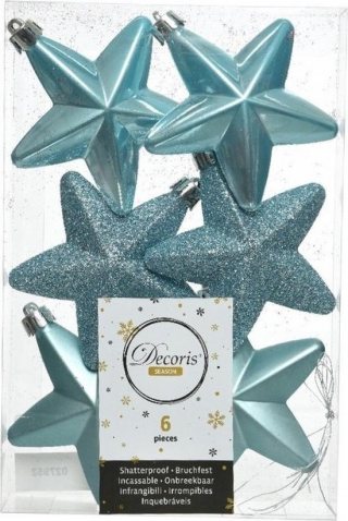 Decoris kersthangers - 6 stuks - 7.5cm - kunststof - mix