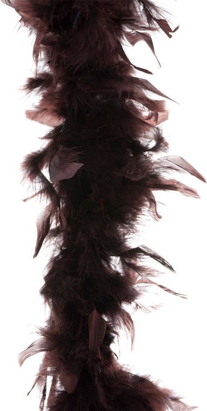 Boa kerstslinger - veren - bruin - 200 cm - kerstversiering - slingers - kerstboomversiering