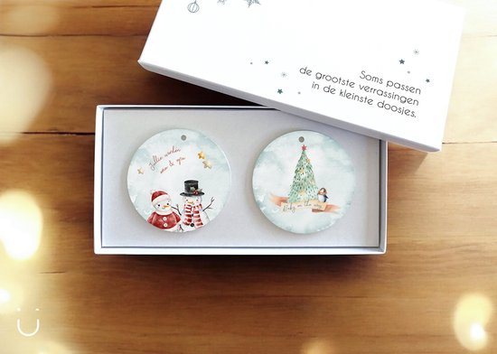 Cadeauset - Kersthangers -Jullie worden oma & opa - Aankondiging zwangerschap kerstbal