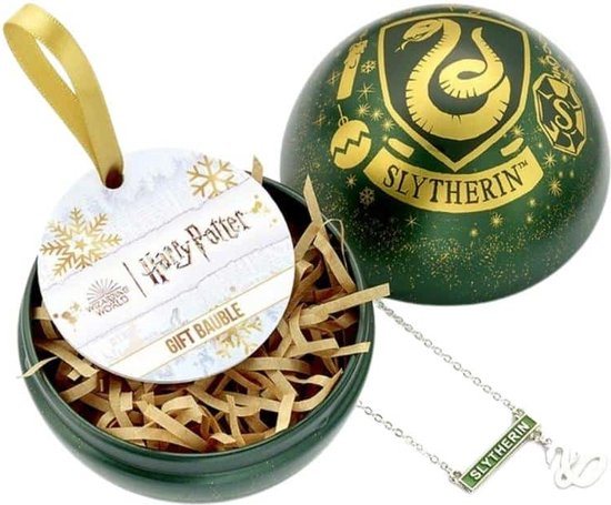 The Carat Shop - Harry Potter - Slytherin - Zwadderich Kerstmis - Cadeaubal met ketting