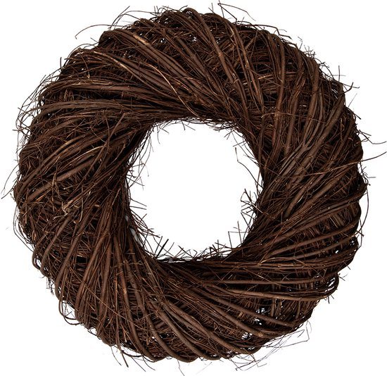 Clayre & Eef Krans Ø 50x13 cm Bruin Rotan