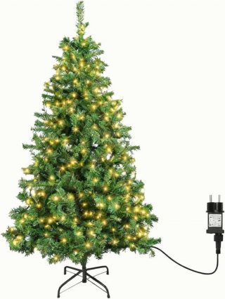 Aigostar 101XO - Kunstkerstboom 210 CM - 400 LED - 600 Takken - Kunstkerstboom met LED Verlichting - Kerstboom - Metalen Standaard - Groene
