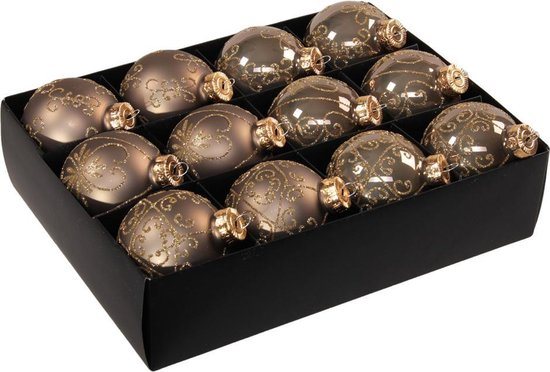 Glazen kerstbal - zeer luxe en decoratief - 24 stuks