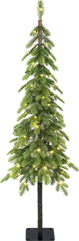 Colwood Wrapped verlichte kunstkerstboom - 120 cm - Groen - Ø20 cm - 444 tips - 60 ledlampjes (warm wit)