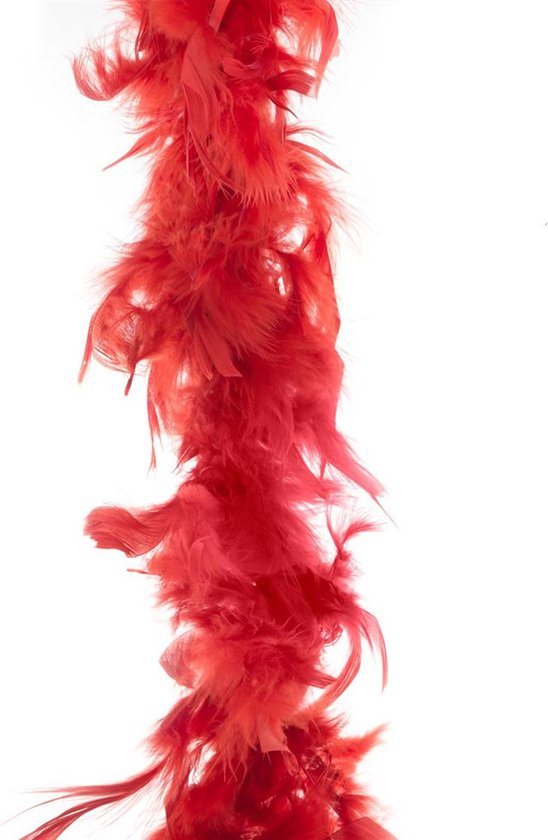 Boa kerstslinger - veren - rood - 200 cm - kerstversiering - slingers - kerstboomversiering