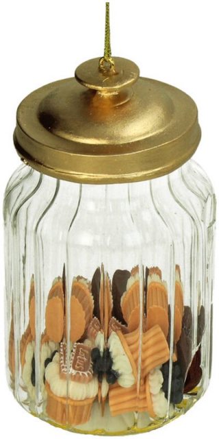 HD CollectionGlazen kerstornament kerst hanger glazen koekjes trommel 10.2 cm uit de collectie The Christmas Bakery - de Kerst Bakkerij