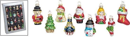 Kersthanger - 20 x Mini Kersthangers van Glas - 5 cm - Kerstboom Versiering