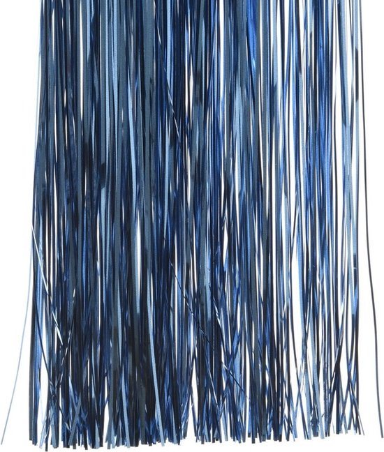 Decoris kerstboom folie slieren - 2x zakje - 40 x 50 cm - tinsel - donkerblauw - kerstboomversiering