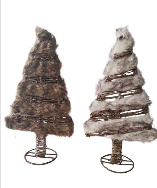 House of Seasons Set van 2, Decoratieve beeld boom L10xB21xH39cm