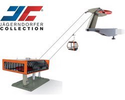 Jaegerndorfer - 84380 Kabelbaan D-Line Grijs Oranje Miniatuur Model - 1:32 - Kerstdorp
