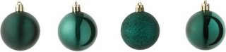 J-Line kerstbal - kunststof - groen - doos van 40