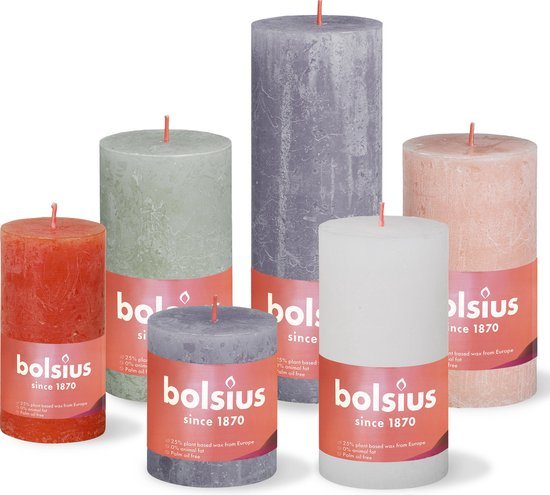 Bolsius - Rustieke Kaarsen Set - Pretty Pastels