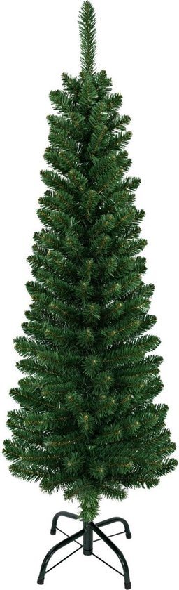 Smalle Kunstkerstboom 120 cm - D41 cm - Potloodmodel- Metalen Standaard – Compact