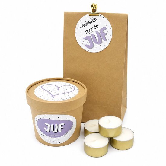 Juf Cadeauset Met Kaarsjes - Cadeautje Voor De Juf - Memories Are Timeless