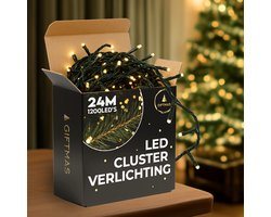 Giftmas Kerstboomverlichting - Kerstverlichting Buiten - 24M Clusterverlichting - 1200 Warm Witte LED’s - Binnen en Buiten - Warme Sfeerverlichting